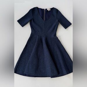Milly Navy Shimmer Fit & Flare Dress – Size S